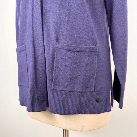Olsen Women’s Snap Button Mock Neck Sweater Size 4 XS Blue Soft New - Picture 2 of 14